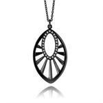 Majesty sort oxideret rhodium s�lv halsk�de af Izabel Camille